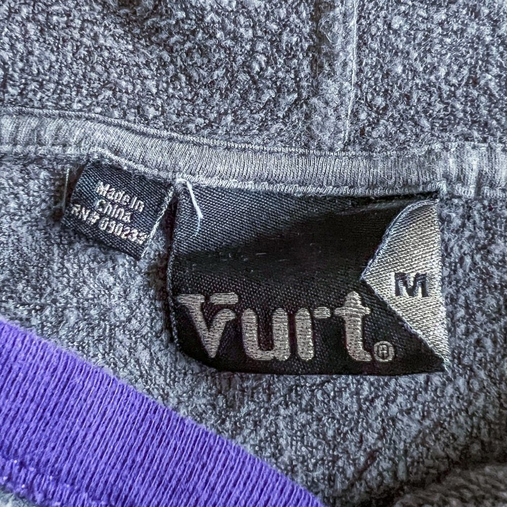 ⭐️⭐️SOLD⭐️⭐️ Men's Vurt Sweatshirt | Hood | Pull Over | Gray & Purple | Medium - Picture 5 of 7